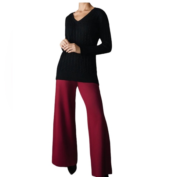 New Black Tequila V-Neck Cable Sweater size XXzL